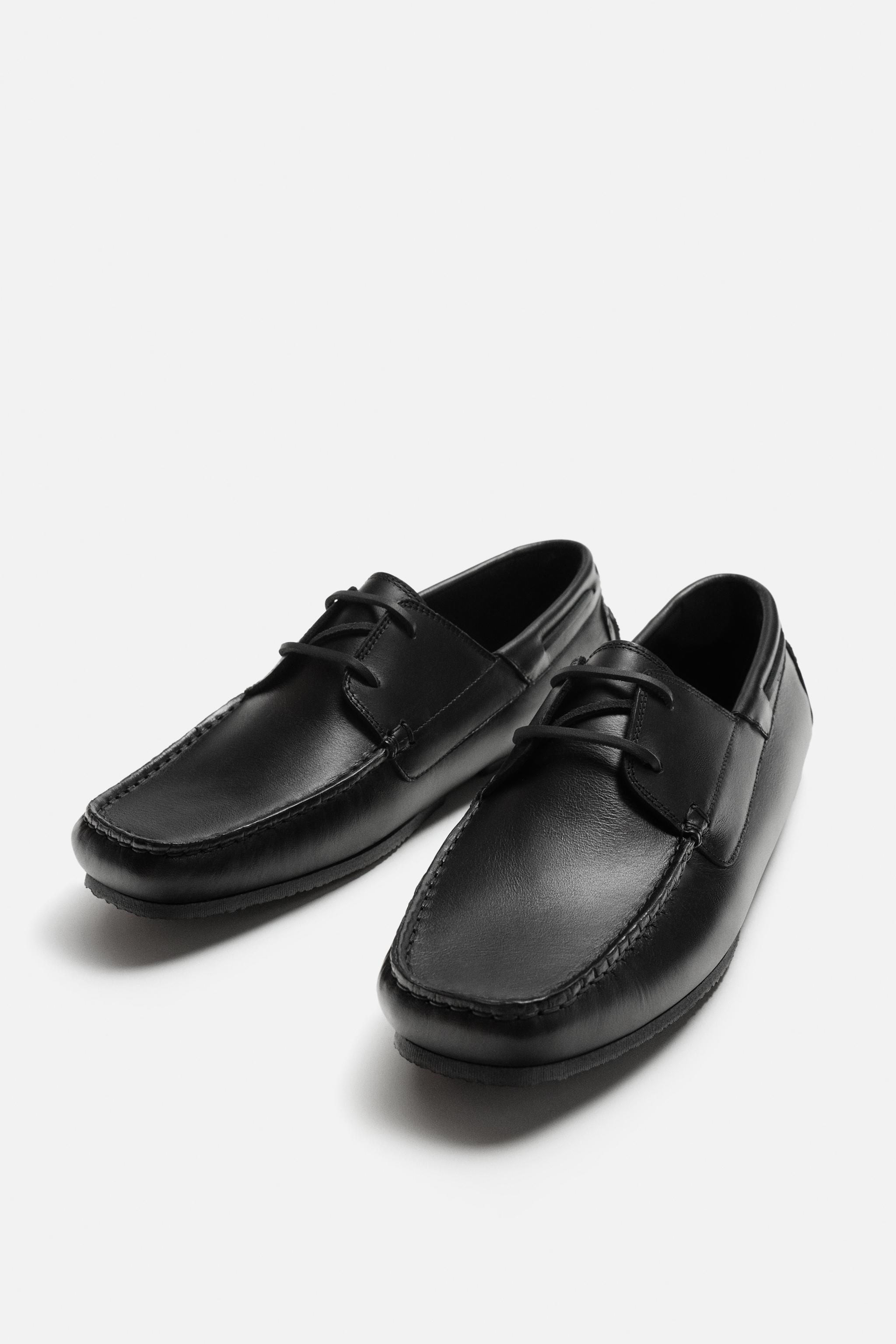 レザーデッキシューズ - ブラック | ZARA Japan / 日本