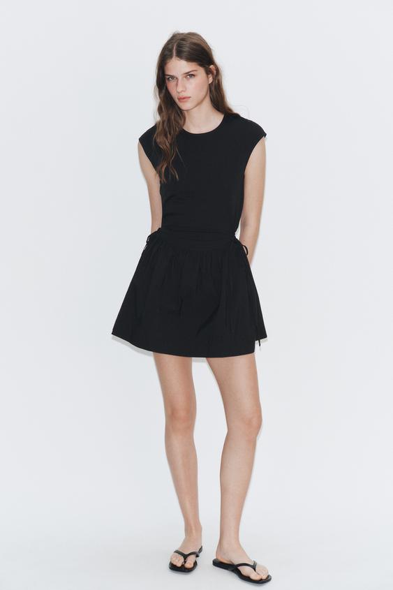 VESTIDO CORTO COMBINADO - Negro de Zara - Imagen 0