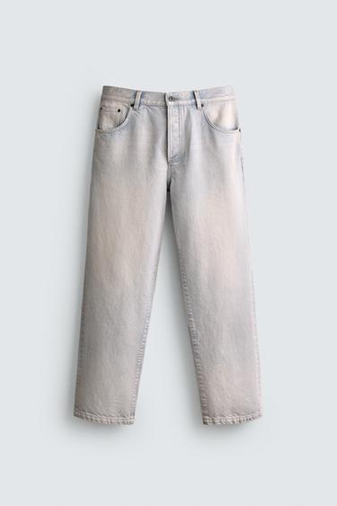 BAGGY CROPPED FIT JEANS - Light blue by Zara