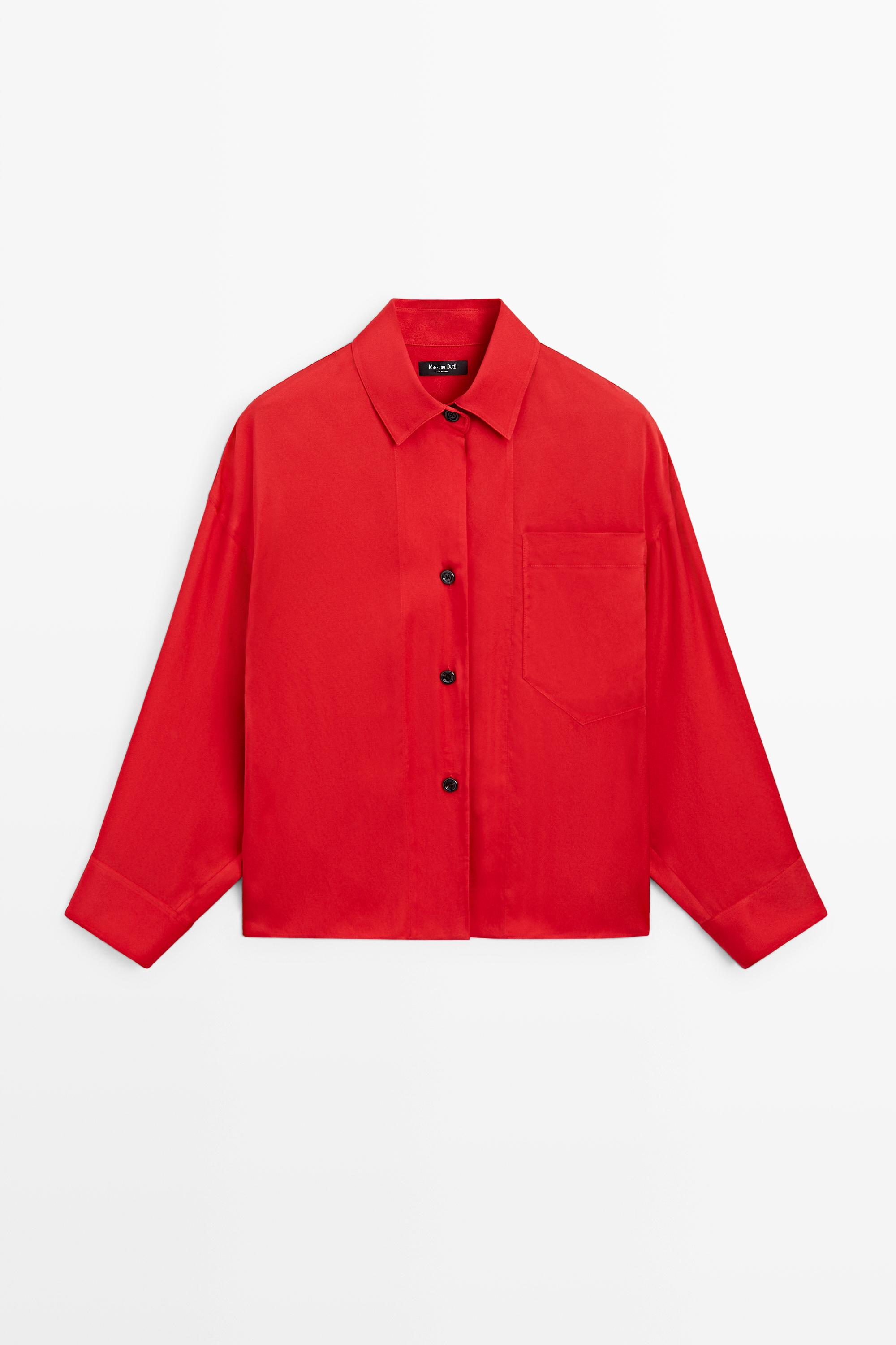Chemise fluide oversize avec poche poitrine