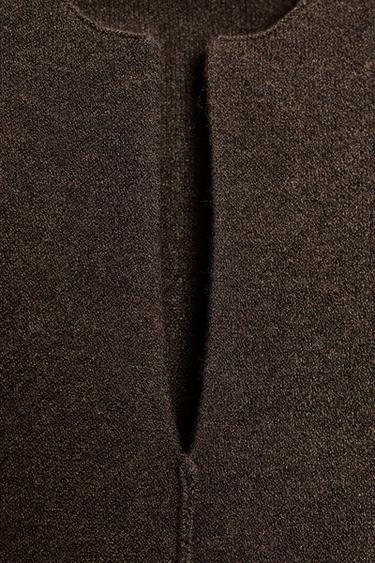 VESTIDO MIDI PUNTO - Marrón de Zara