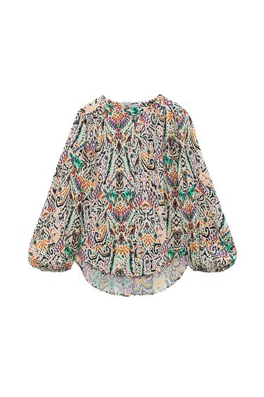 PRINTED VOLUMINOUS BLOUSE
