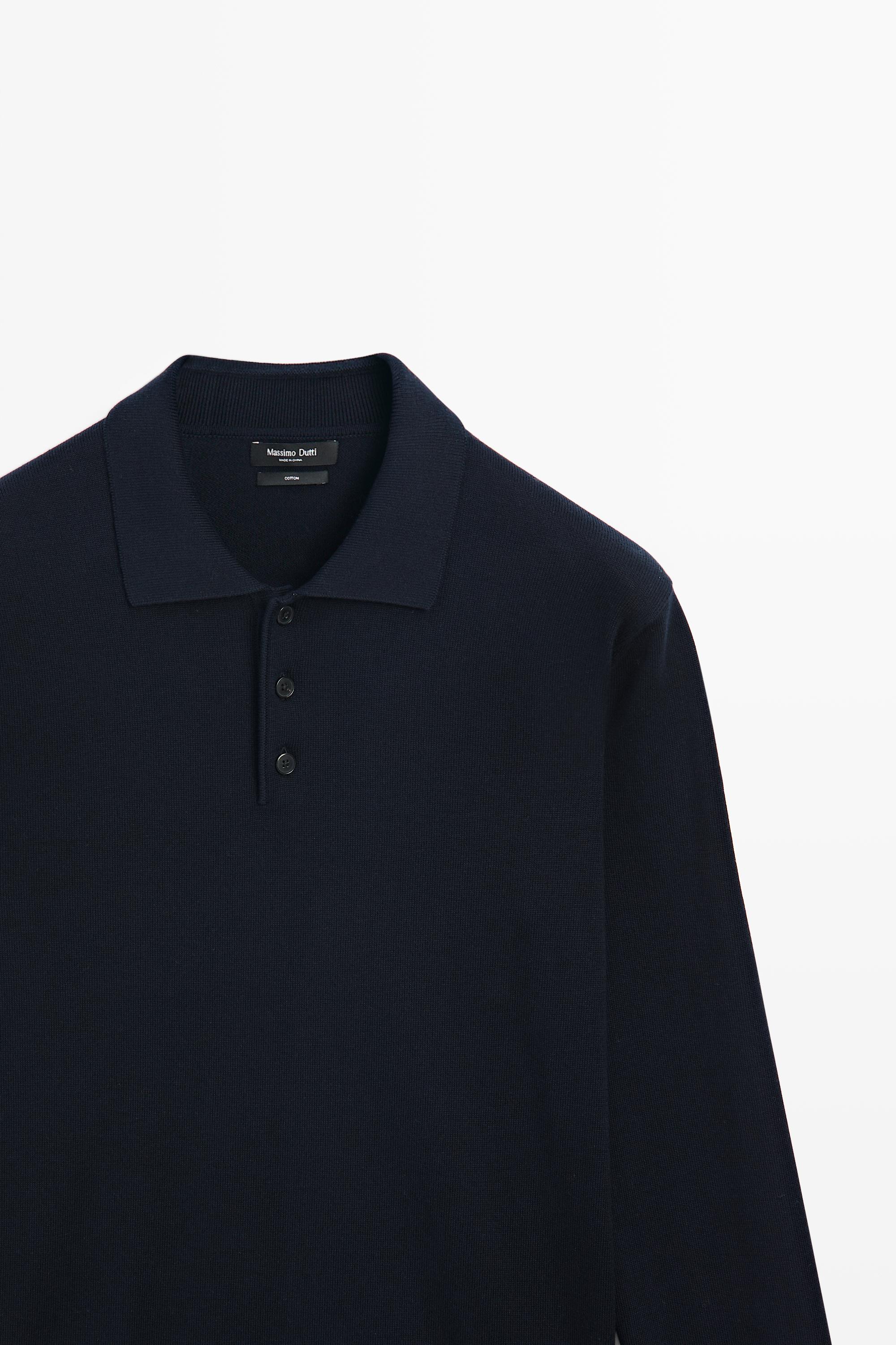 100% cotton knit polo sweater