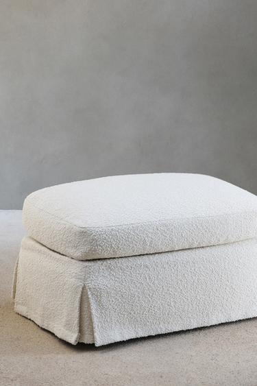 FOOTSTOOL 01 BOUCLÉ COVER - Ecru by Zara