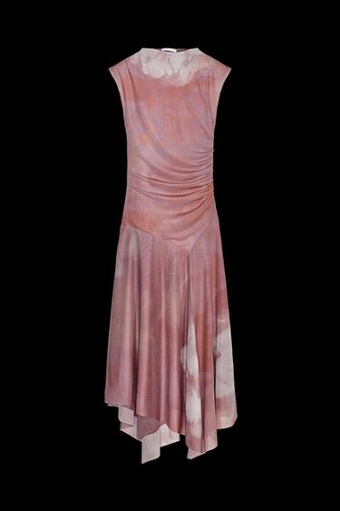 Zara RUCHED TULLE DRESS - Pinks - Image 0