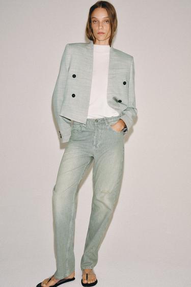 JEAN ZW COLLECTION DROIT TAILLE BASSE À RAYURES - Rayures de Zara - Image 3