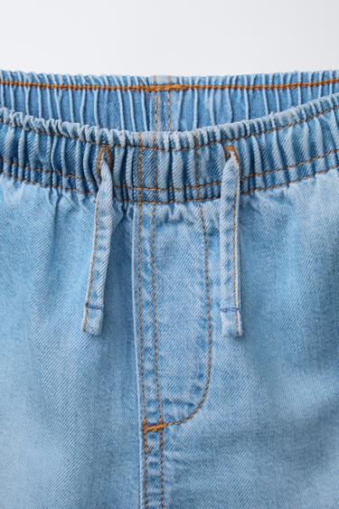 DENIM BERMUDA SHORTS WITH ELASTIC WAIST - Mid-blue by Zara - Image 2