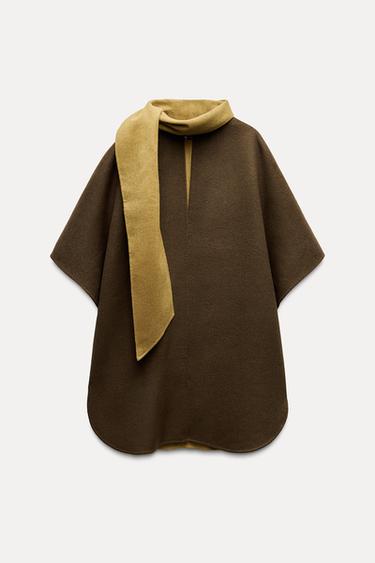 PELERNA S VLNOU A LOU - Khaki od Zara