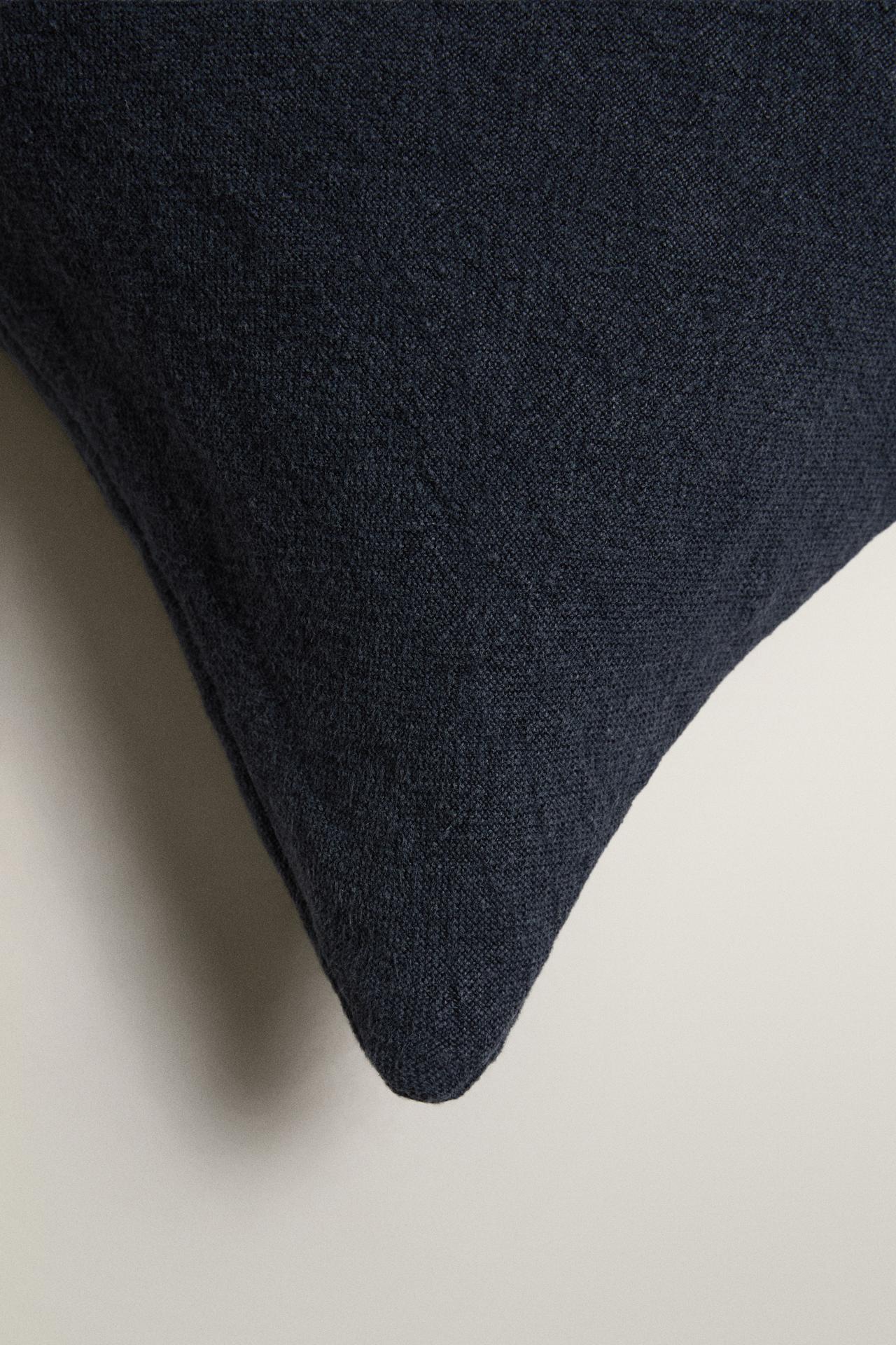 FADED LINEN THROW PILLOW COVER (400 GSM) — Blue