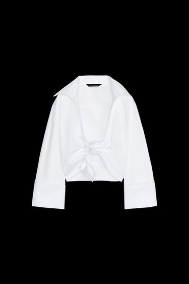 KNOTTED TRENCH COAT SHIRT - White by Zara - Image 0