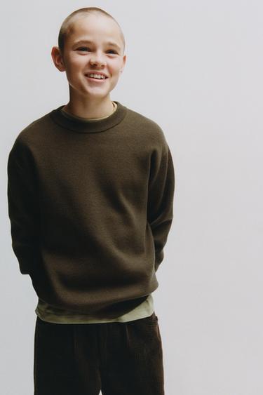 JERSEY PUNTO LISO - Khaki oscuro de Zara
