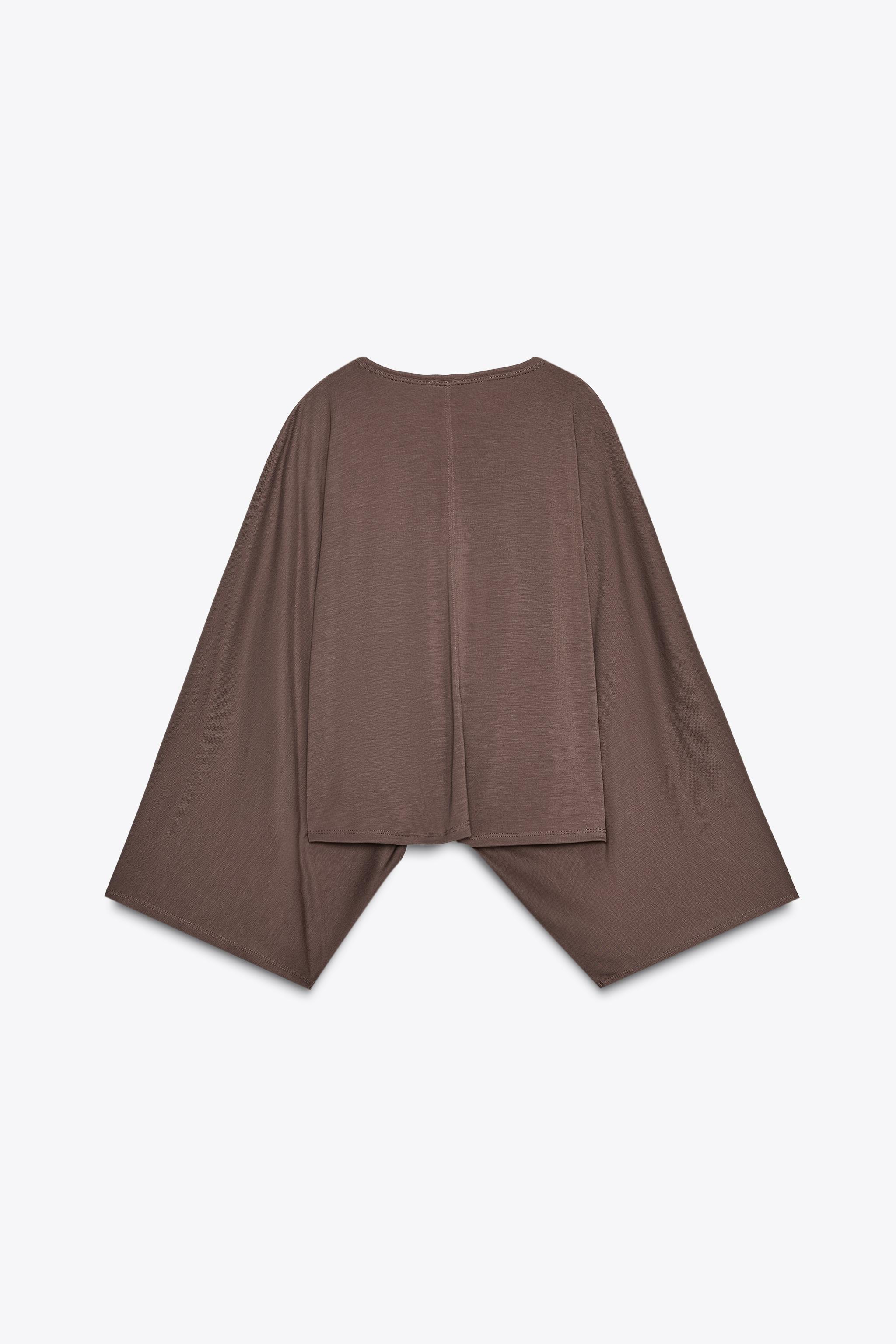 ZARA 新品 完売　アシンメトリー ニットケープ　ブラックMサイズ ZARA ショートニットコート グレー アシンメトリースカーフ
