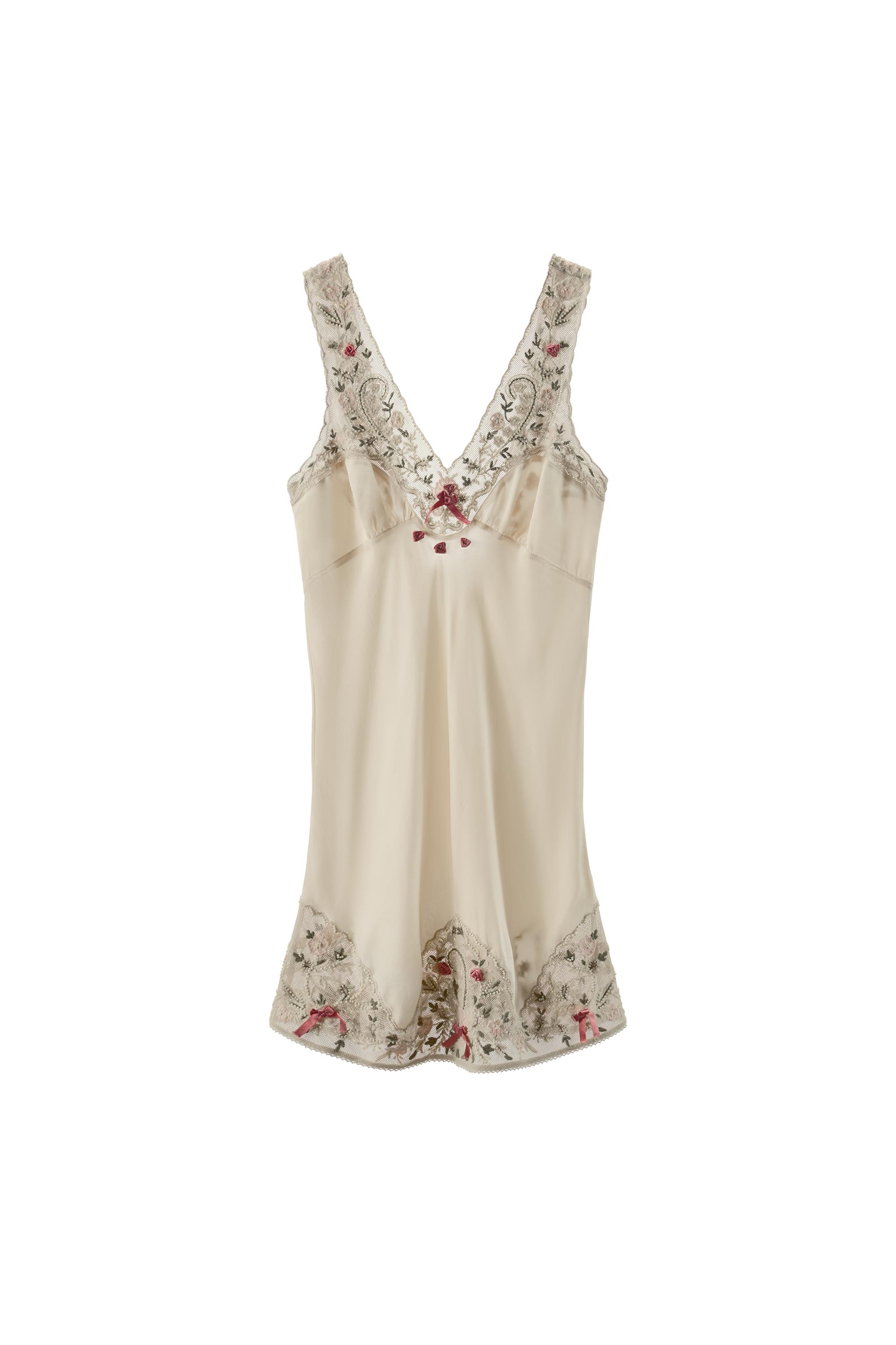 COMBINATION TULLE EMBROIDERED DRESS WITH BEADING - Ecru | ZARA United States