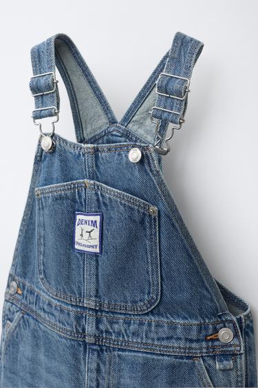 LONG DENIM DUNGAREES - Mid-blue by Zara