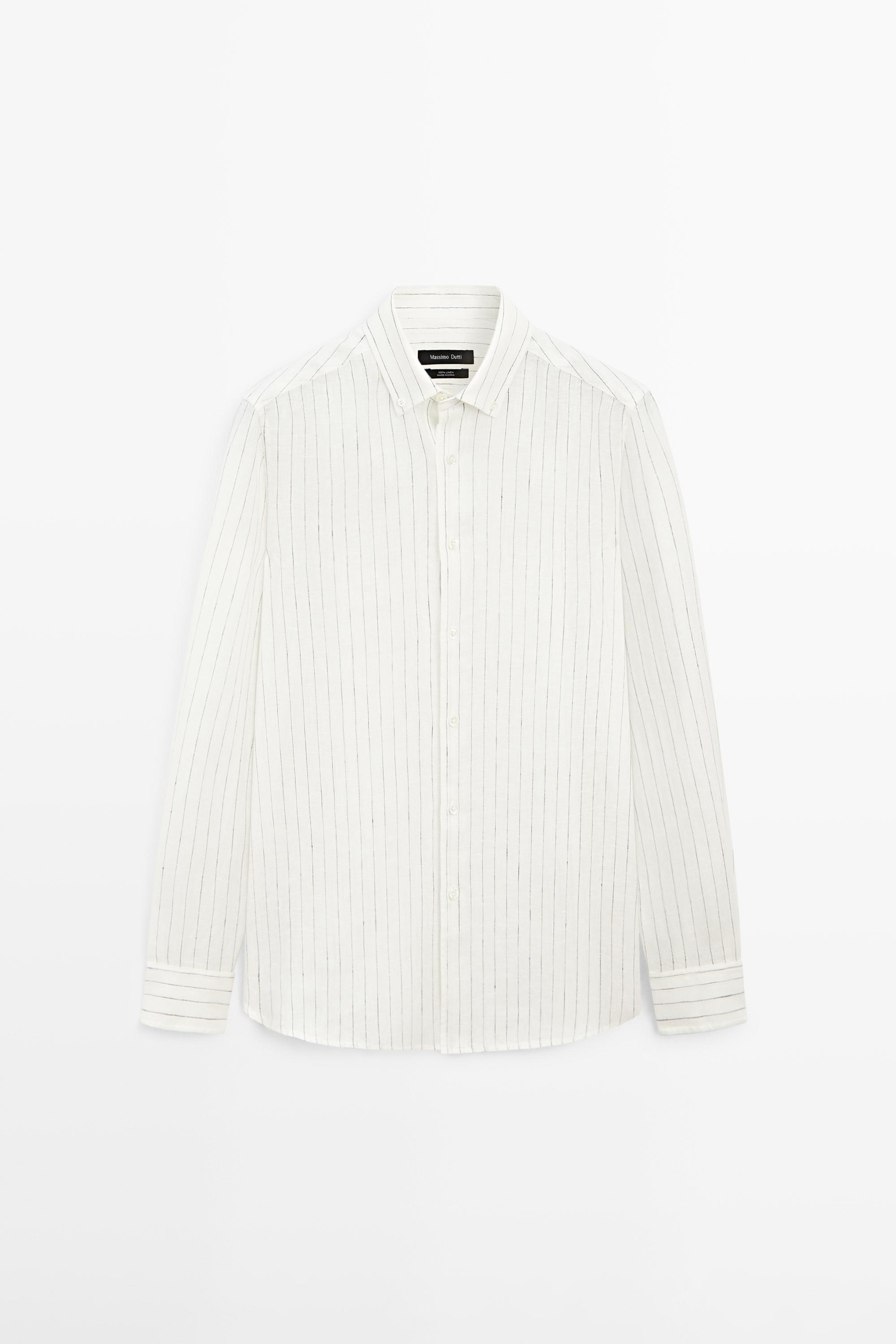 Chemise à rayures 100 % lin