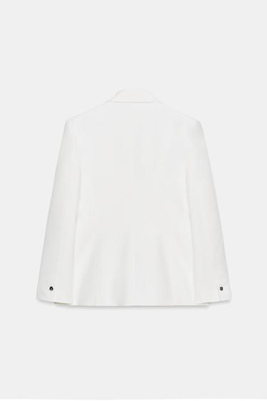 VESTE AJUSTÉE À ÉPAULETTES - Blanc cassé de Zara - Image 8