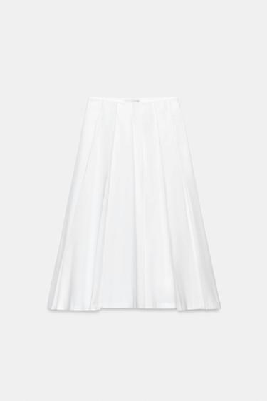 JUPE POPELINE ASYMÉTRIQUE ZW COLLECTION LIMITED EDITION - Blanc de Zara - Image 6
