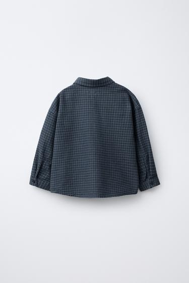 CHEMISE CHAUDE À CARREAUX - Bleu de Zara - Image 1