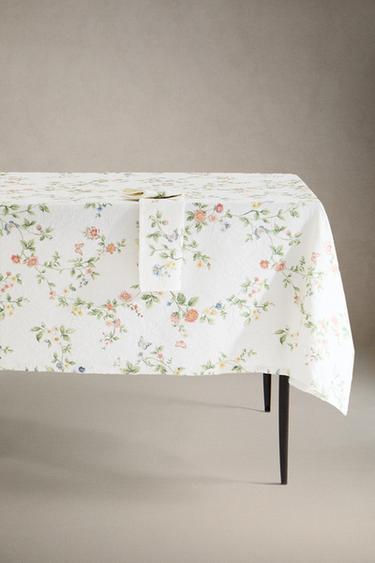 FLORAL PRINT JACQUARD TABLECLOTH - Greenish by Zara - Image 3