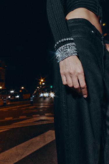 LOT DE BRACELETS ÉLASTIQUES AVEC BIJOUX - Gris anthracite de Zara - Image 0