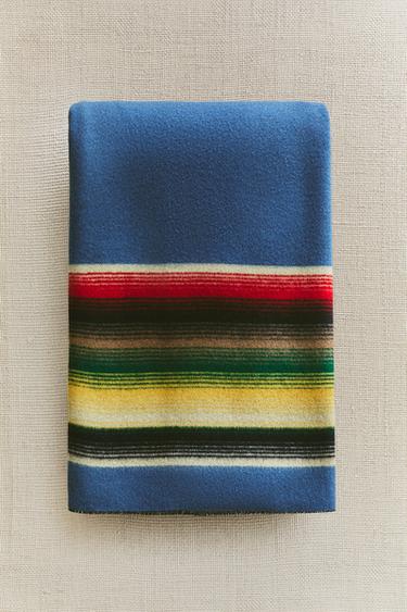 PLAID LAINE BANDE RAYURES MULTICOLORES - Bleu chiné de Zara - Image 5