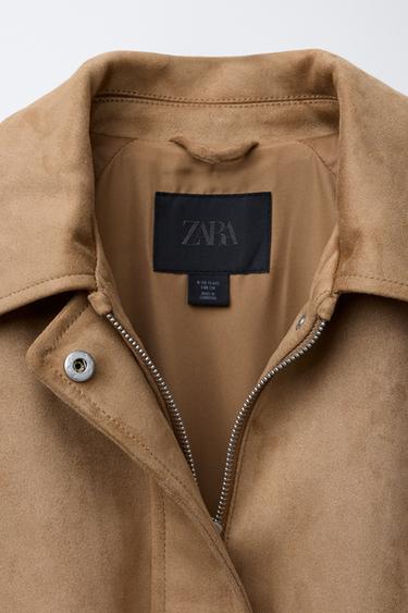 FAUX SUEDE BOMBER JACKET - Sand by Zara - Image 6