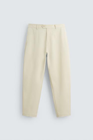 PANTALÓN CHINO MEZCLA VISCOSA - Blanco roto de Zara