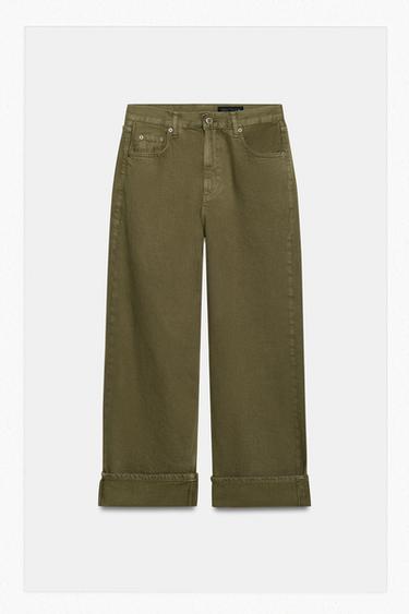 JEANS ZW COLLECTION BAGGY TIRO MEDIO - Khaki de Zara