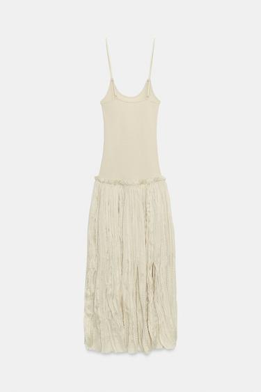 ROBE MIDI BIMATIÈRE - rose poudré de Zara - Image 5