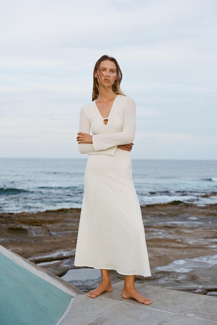 Vestito Bianco Lungo Estivo Zara Maniche Lunghe Vestito Bianco