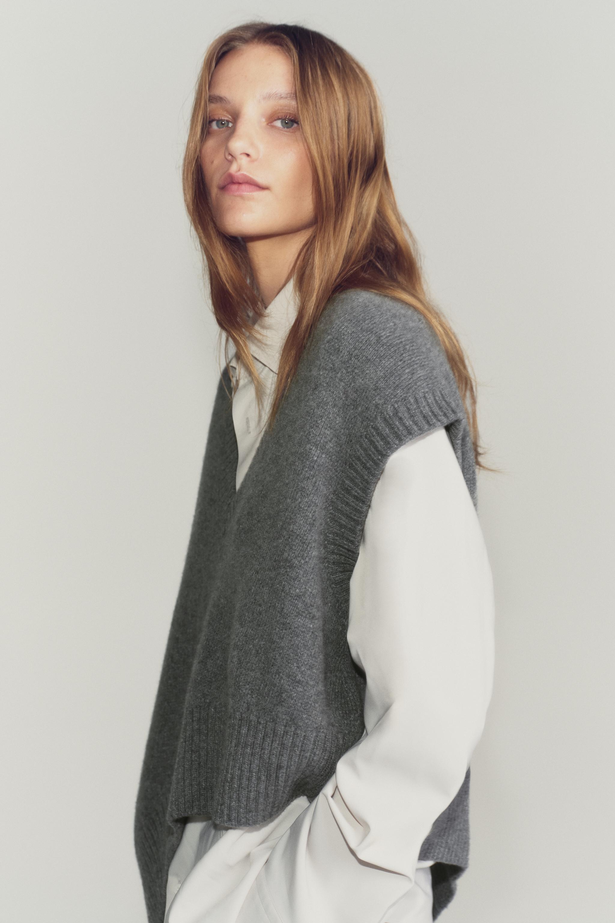 Женские жилеты Zara WOOL ASYMMETRICAL HEM VEST — фото 2