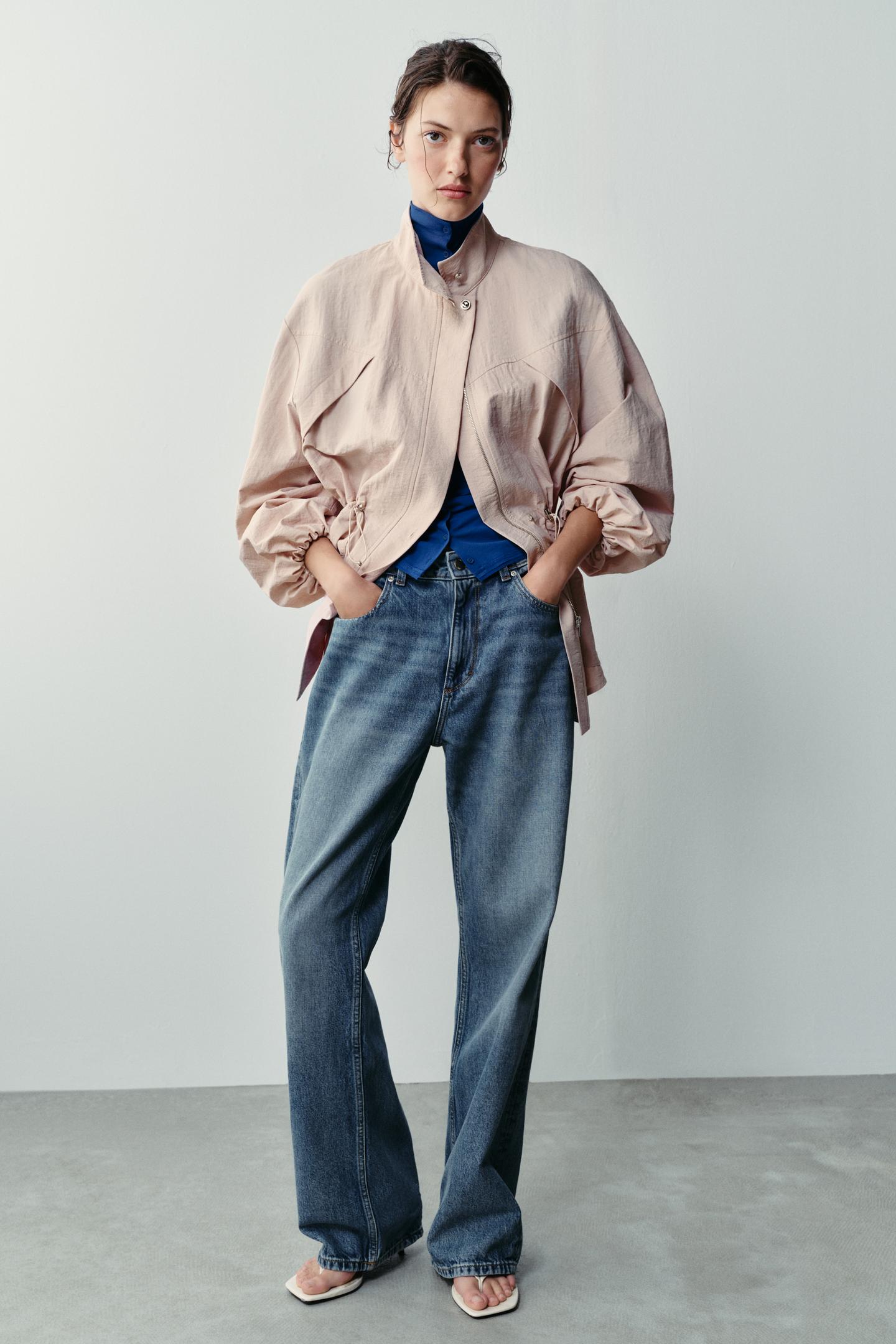 Женская куртка Zara Stand-Up Collar, цвет: Розовый — фото 2