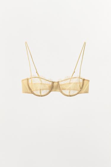 UNDERWIRED LACE BRA - Yellow by Zara - Image 2