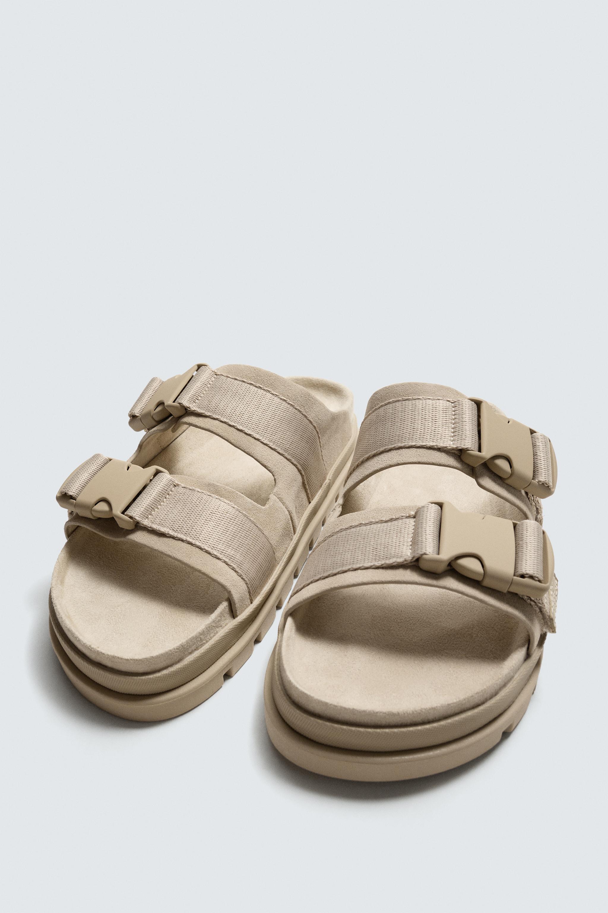 リアルレザーチャンキーサンダル - ベージュ | ZARA Japan / 日本
