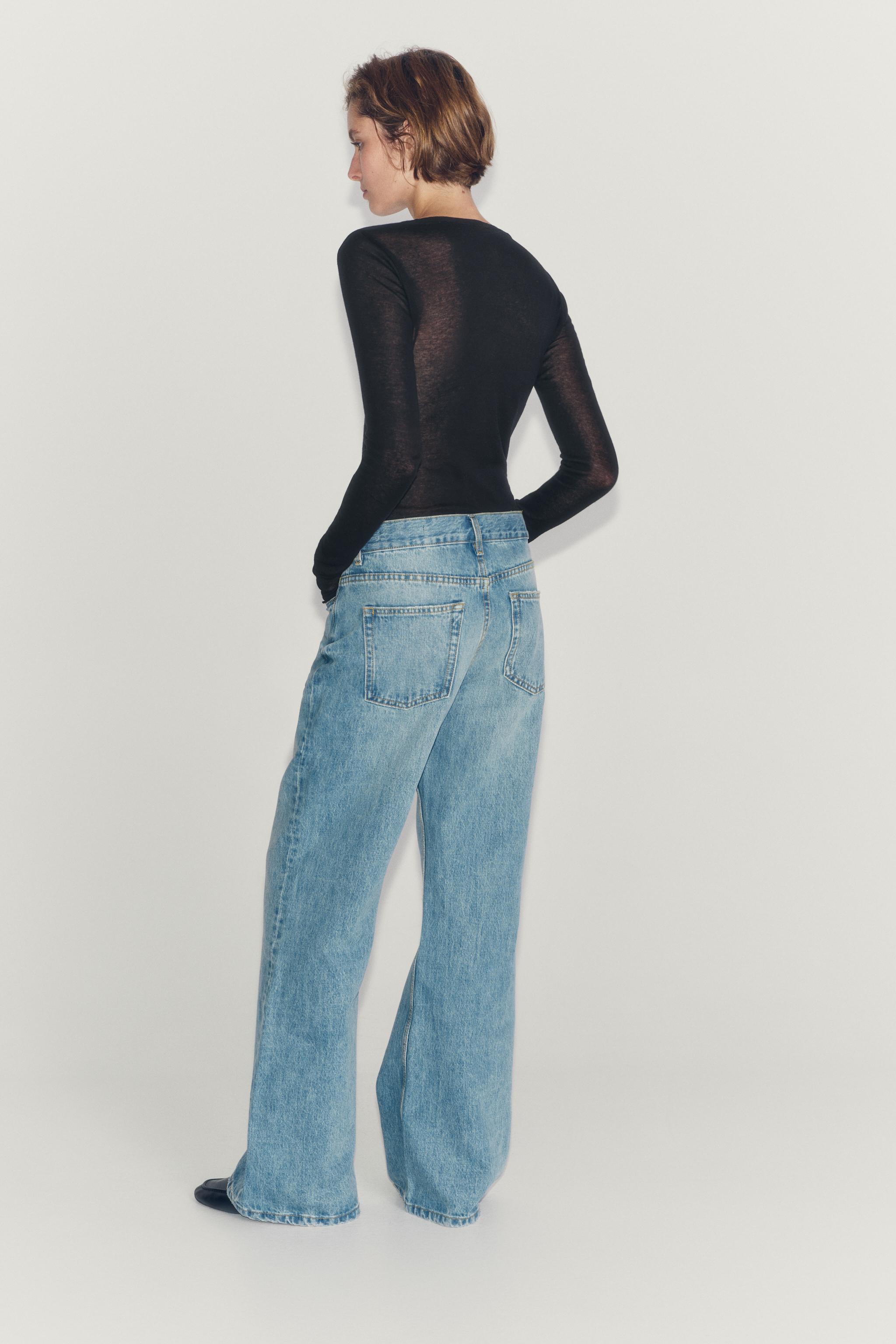 Женские джинсы Zara ZW COLLECTION LOW-RISE RELAXED FLARE JEANS — фото 3