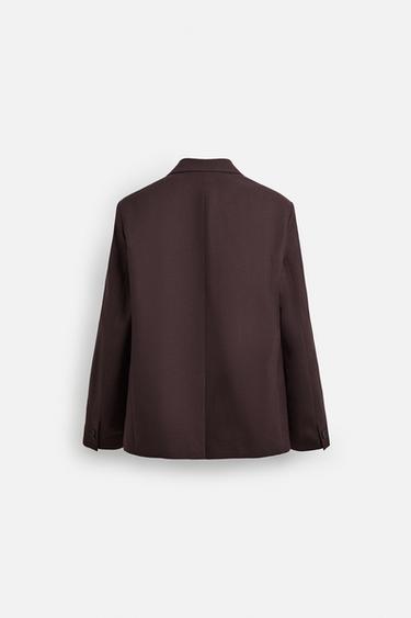 REGULAR FIT SUIT BLAZER - Burgundy by Zara - Image 6