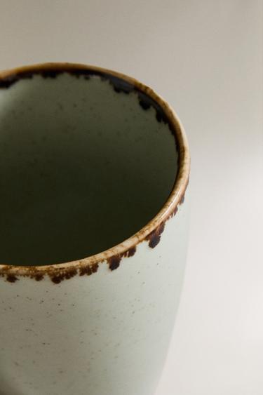 TASSE PORCELAINE BORD VIEILLI - Vert d'eau de Zara - Image 3