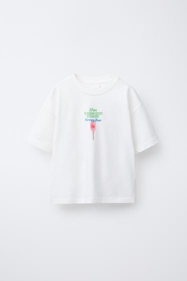 Zara PRINTED T-SHIRT - White - Image 0