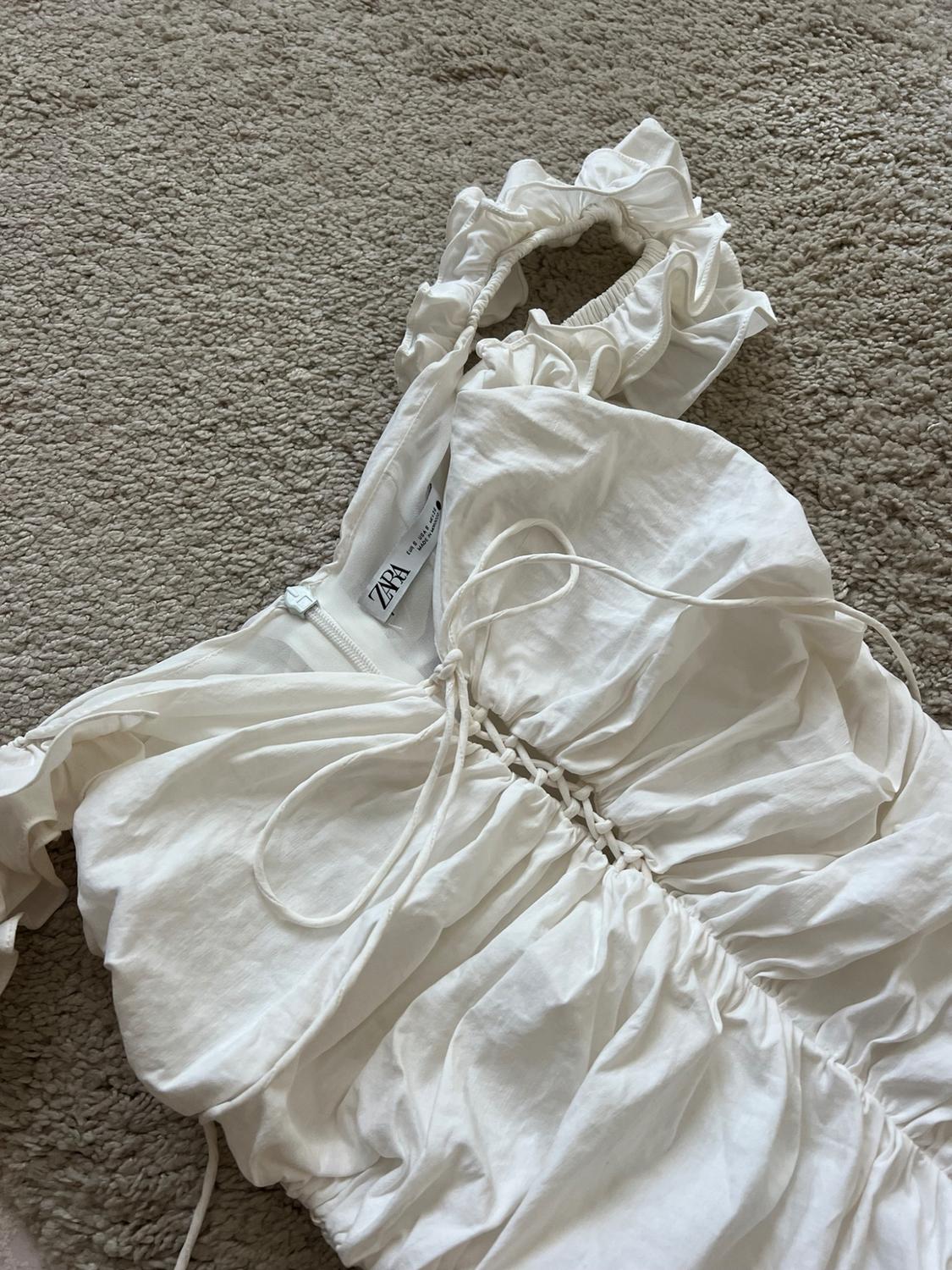 LINEN BLEND DRAPED DRESS - Image 2