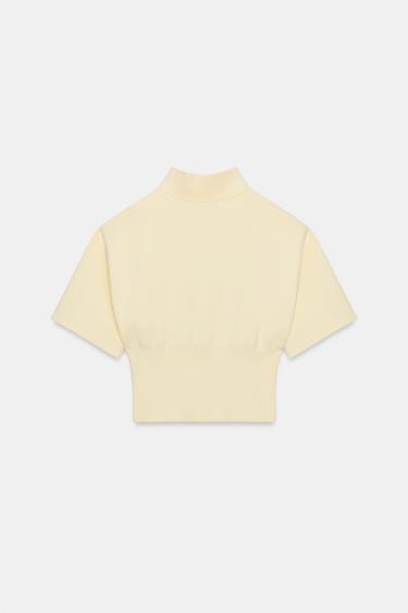 KNIT JUMPER WITH SHOULDER PADS AND SHORT SLEEVES - Butter by Zara - Image 4