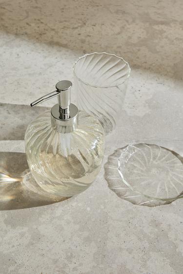 BADEZIMMER-ACCESSOIRE-SET AUS GEWELLTEM GLAS - Blau von Zara - Bild 0