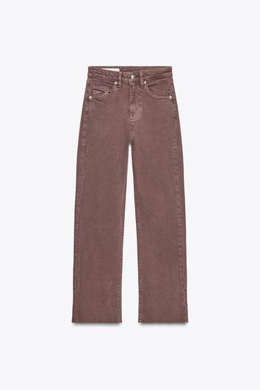 TRF CROPPED HIGH-WAIST BELL BOTTOM JEANS - Bordeos de Zara