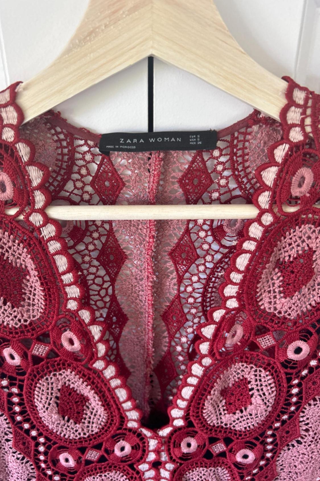 MIDI DRESS WITH EMBELLISHED LACE - Image 4