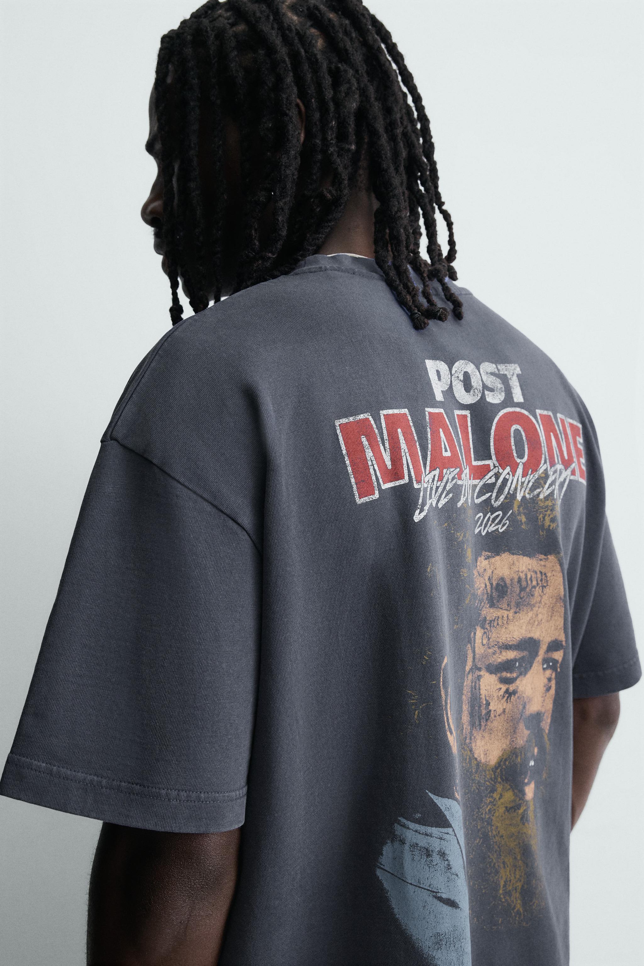 WASHED SWEATSHIRT WITH POST MALONE™ GRAPHICS