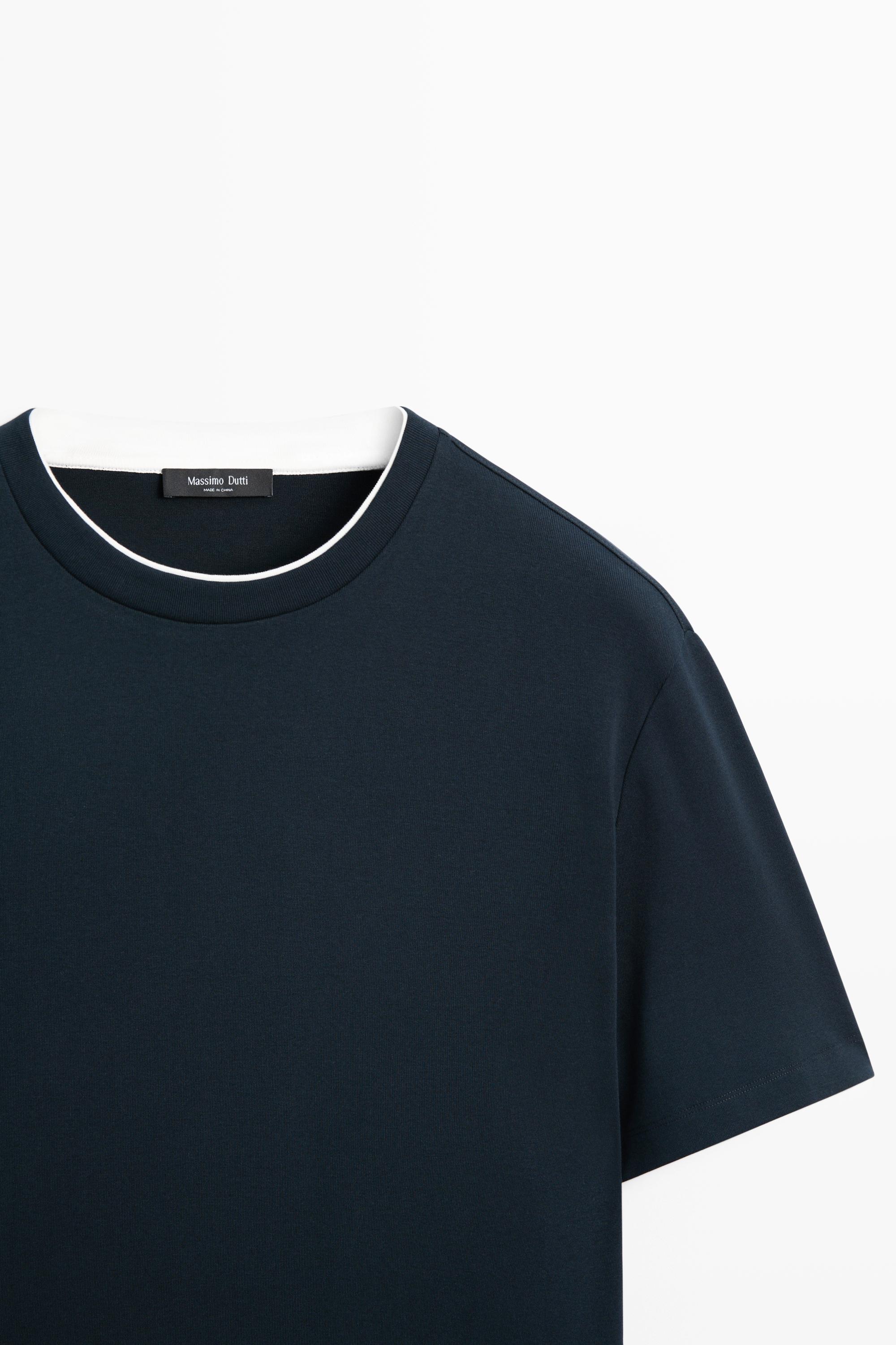 T-shirt double col 100 % coton