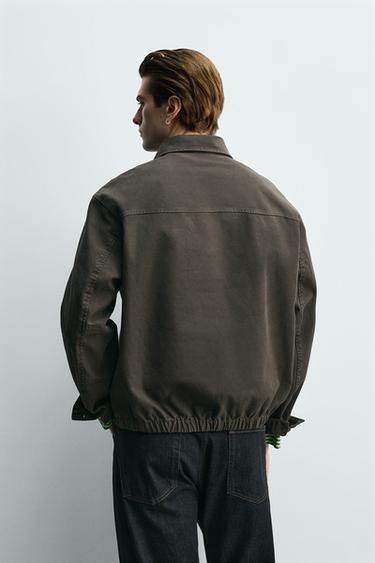 WASHED COTTON POLO OVERSHIRT - mink brown by Zara - Image 2