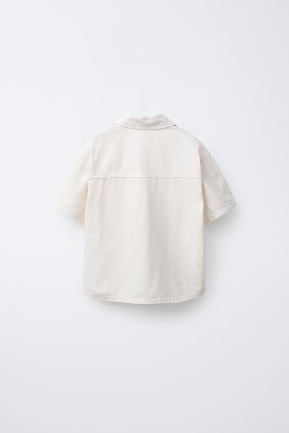 LINEN-BLEND SHIRT WITH POCKETS