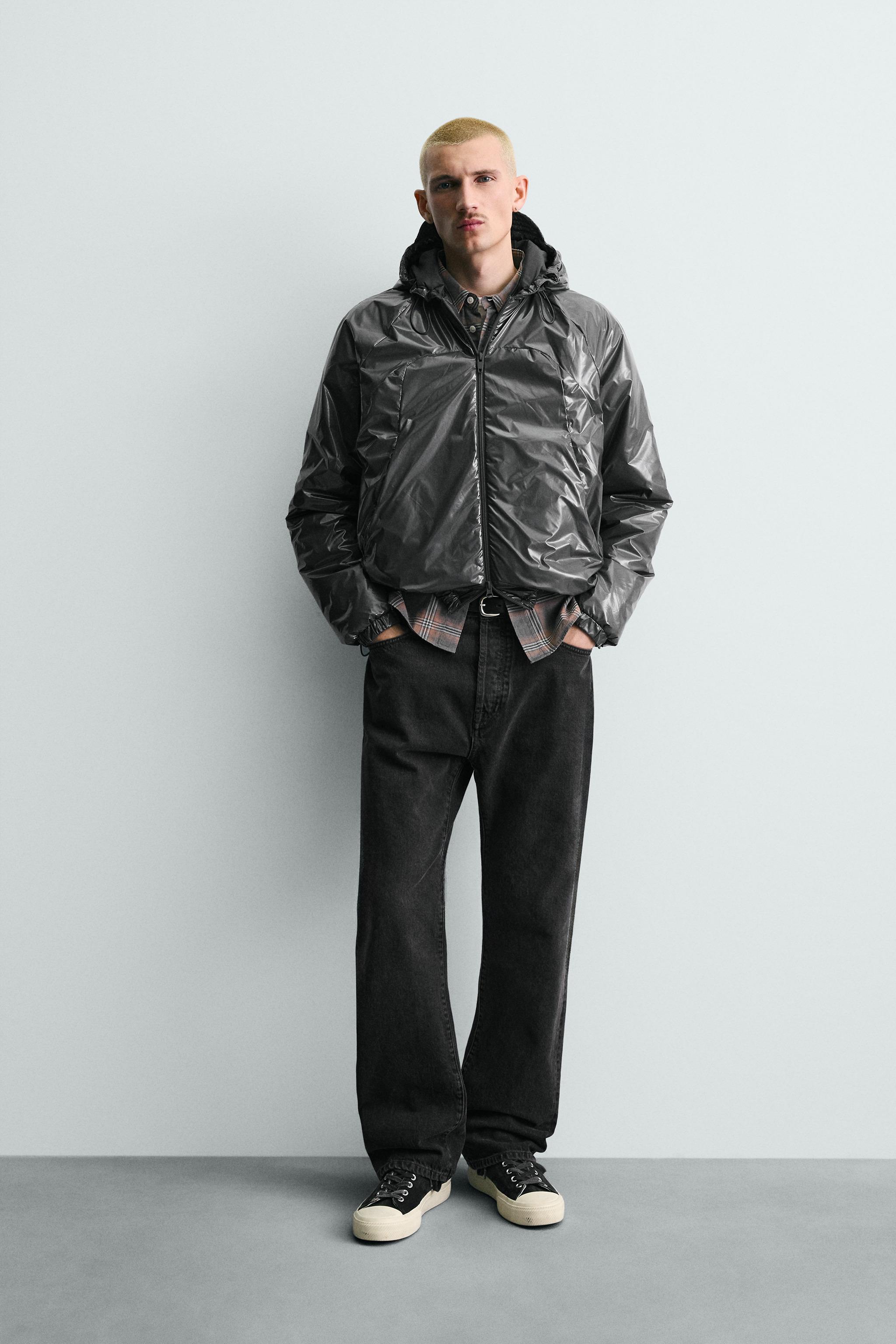 WATER-REPELLENT SHINY QUILTED JACKET - Burgundy | ZARA South Africa