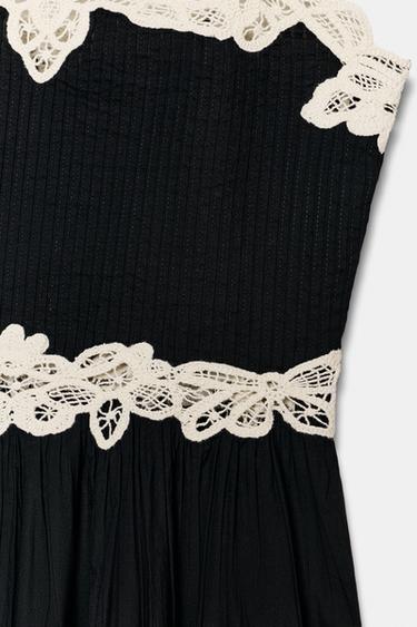 ZW COLLECTION CONTRAST LACE TOP - Black / White by Zara - Image 7