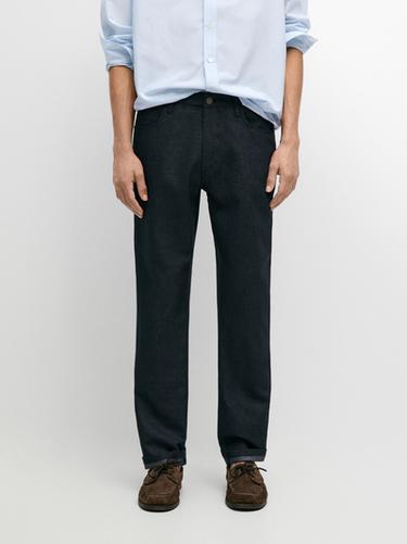 Zara Cotton and linen tapered fit jeans - Navy blue